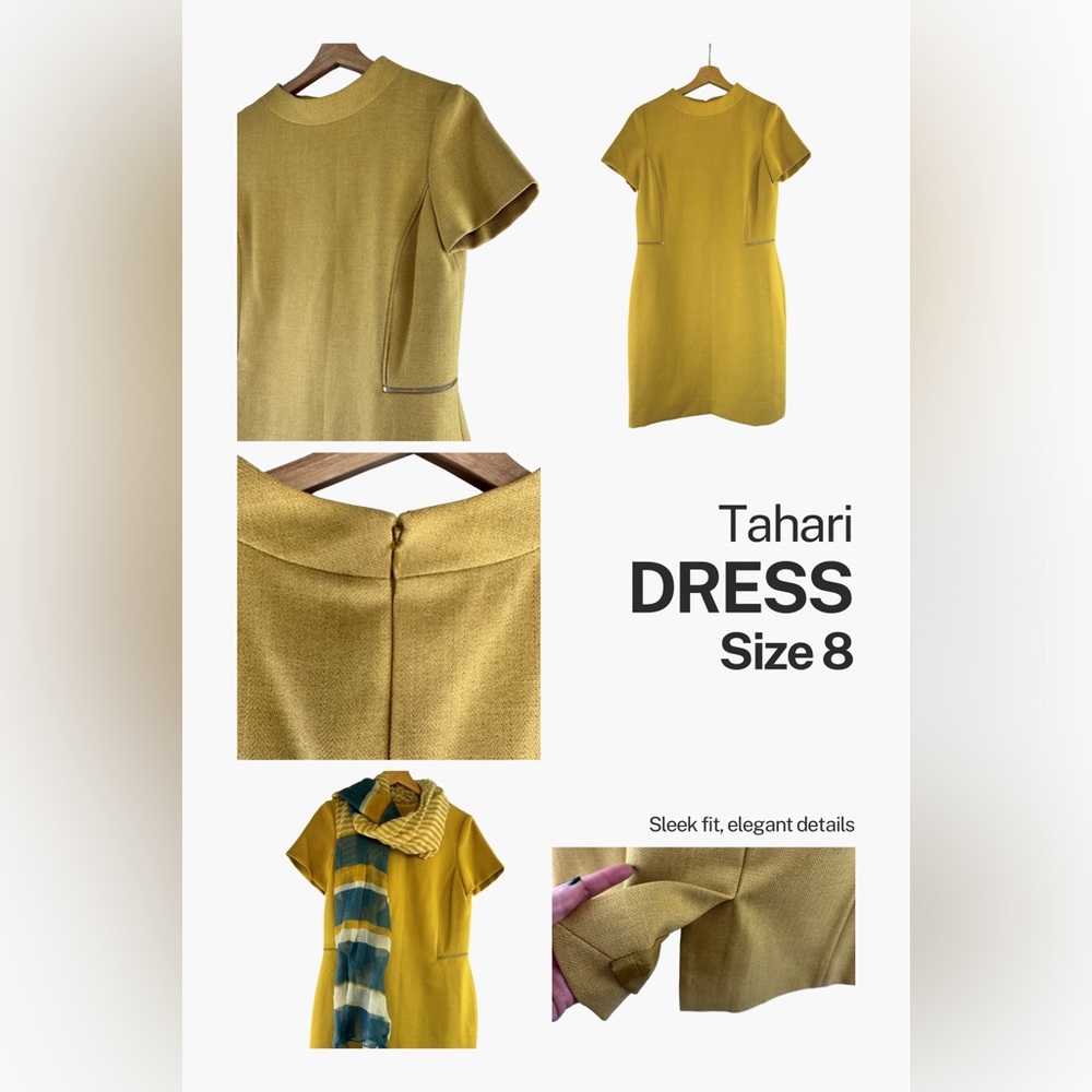 🌟 Elegant Mustard Yellow Mock Neck Dress - Exquisite Details! 🌟
